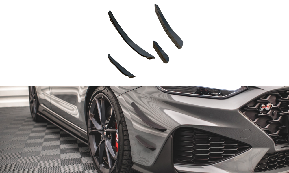 Front Bumper Wings (Canards) suitable for Hyundai I30 N / I30 N-Line Hatchback/Fastback Mk3 Facelift
