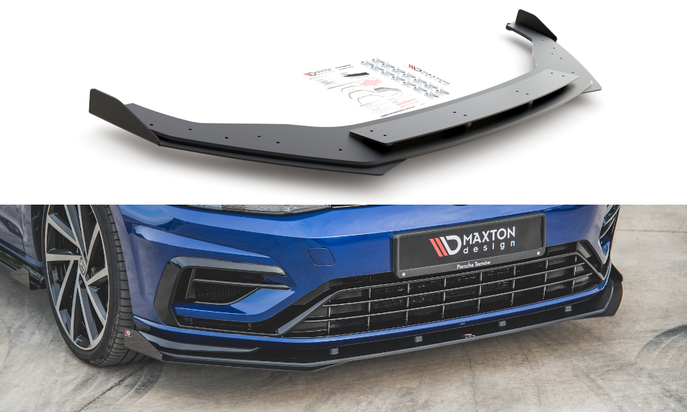 Street Pro Front Splitter + Flaps suitable for Volkswagen Golf R / R-Line Mk7 Facelift