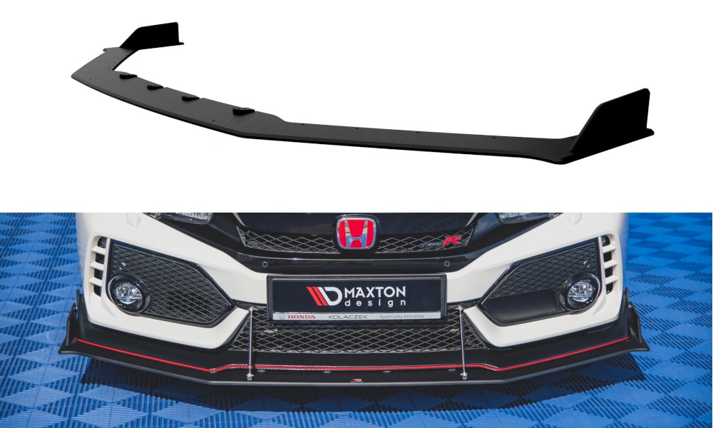 FOR HONDA - CIVIC X - FRONT DURABILITY RACING SPLITTERS - TYPE R - V1