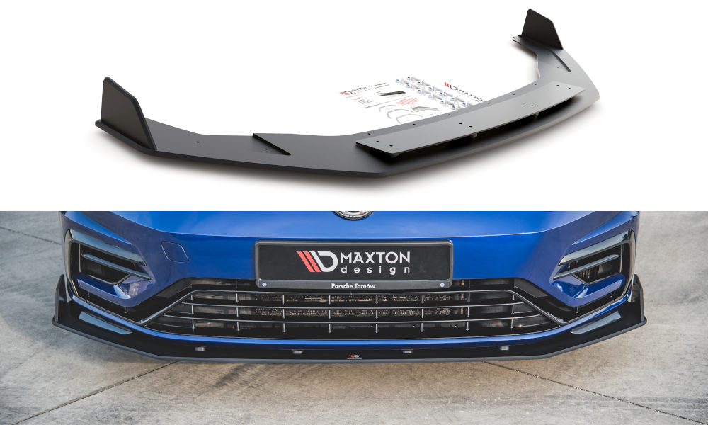 FOR VOLKSWAGEN - MK7.5 GOLF R - FRONT DURABILITY RACING SPLITTER + WINGS - V2
