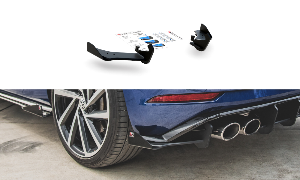 FOR VOLKSWAGEN - MK7.5 GOLF R - RACING DURABILITY REAR SIDE SPLITTERS + WINGS - V1