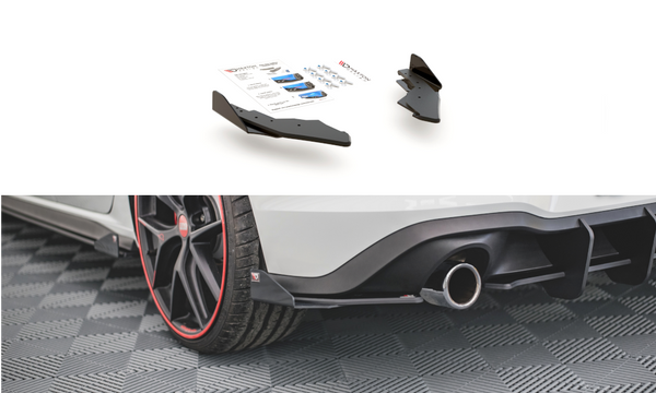 FOR VOLKSWAGEN - MK8 GOLF GTI - DURABILITY REAR SIDE SPLITTERS + WINGS