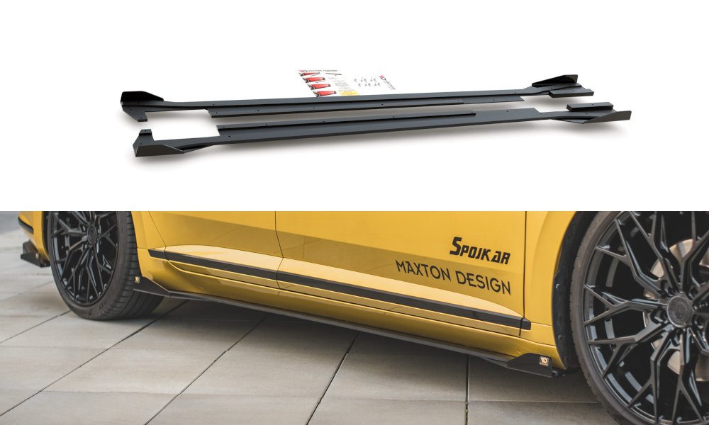 FOR VOLKSWAGEN - ARTEON - R-LINE - SIDE WINGS - RACING DURABILITY SIDE SKIRTS DIFFUSERS + WINGS