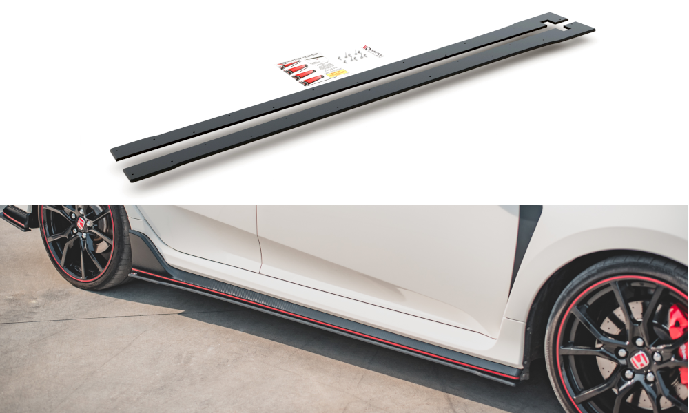 FOR HONDA - CIVIC X - DURABILITY SIDE SKIRTS DIFFUSERS - TYPE R - V2