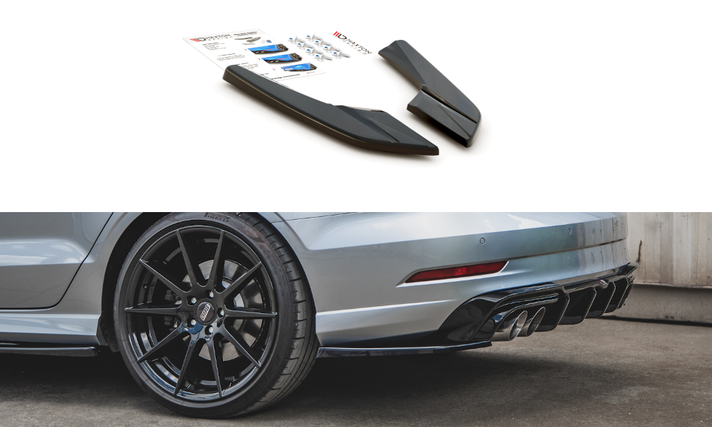 Rear Side Splitters V.2 suitable for Audi S3 Sedan 8V Facelift