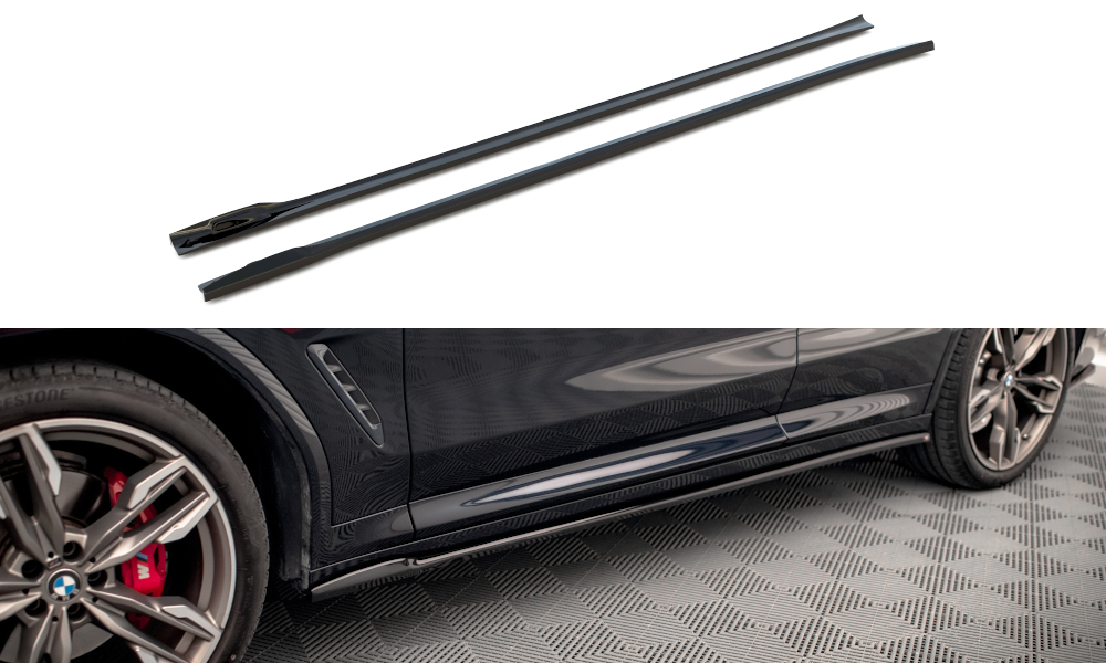 Side Skirts Diffusers V.2 suitable for BMW X3 M40d / M40i / M-Pack G01