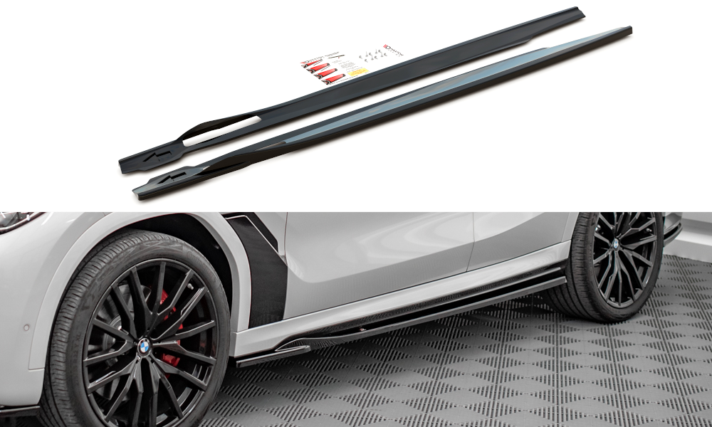 Side Skirts Diffusers V.1 suitable for BMW X6 M F96 / X6 M-Pack G06