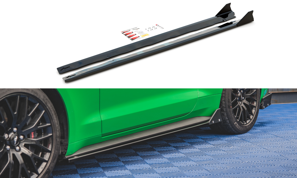 Side Skirts Diffusers + Flaps suitable for Ford Mustang GT Mk6 Facelift