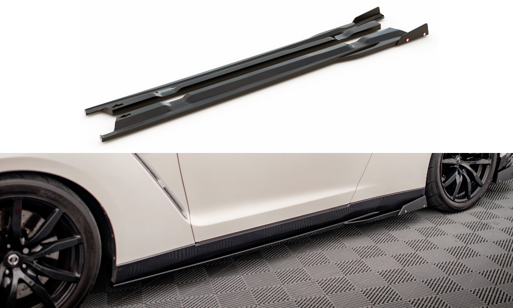 Side Skirts Diffusers + Flaps suitable for Nissan GTR R35 Facelift