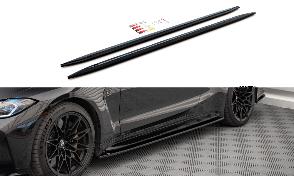 Side Skirts Diffusers V.2 suitable for BMW M4 G82 / G82 Facelift