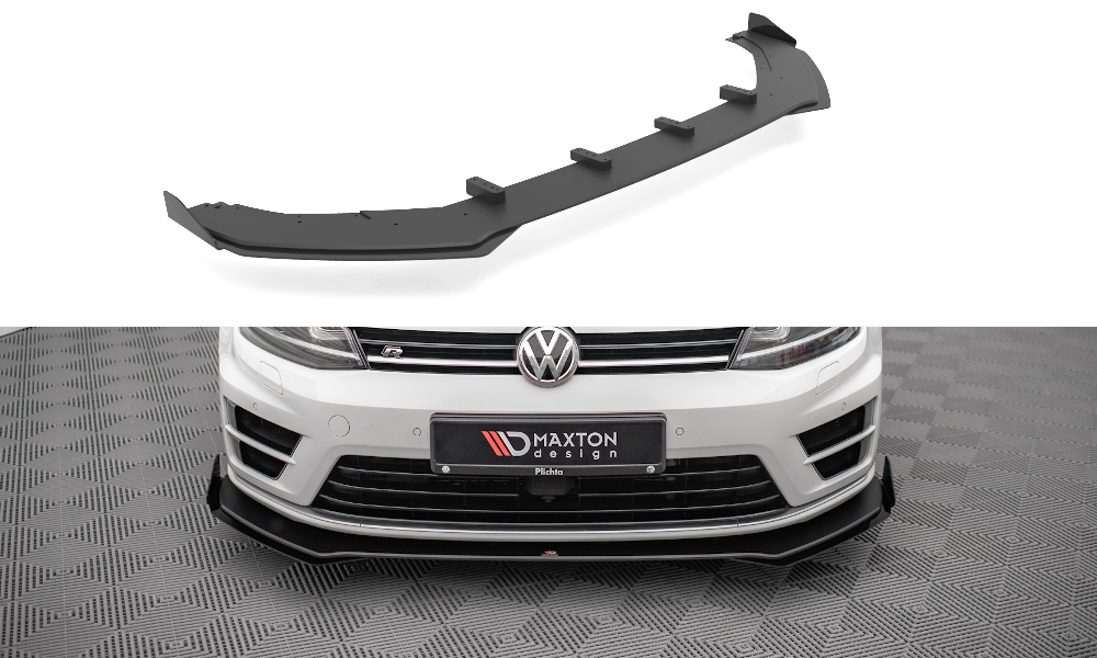 Street Pro Front Splitter V.1 + Flaps suitable for Volkswagen Golf R Mk7