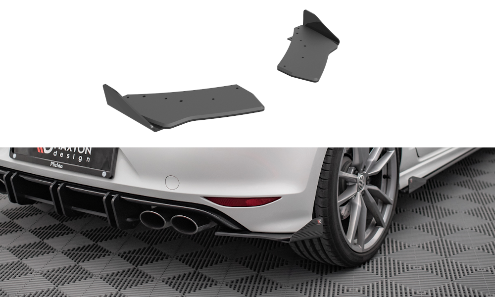 FOR VOLKSWAGEN - MK7 GOLF R - RACING DURABILITY REAR SIDE SPLITTERS - V1 + WINGS
