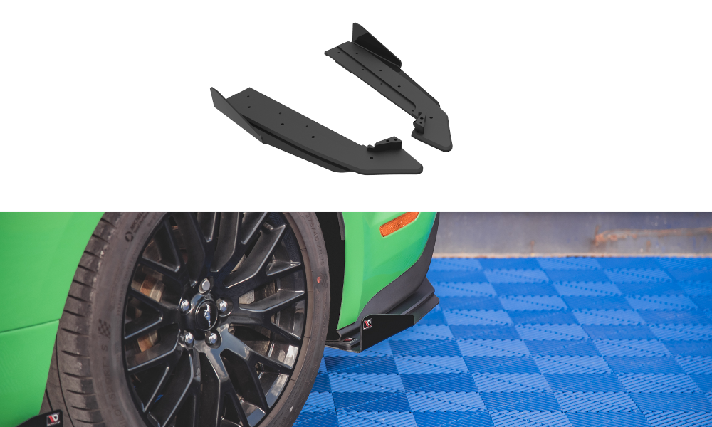 FOR FORD MUSTANG GT - MK6 FACELIFT - DURABILITY - REAR SIDE SPLITTERS + WINGS