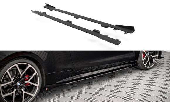 BMW - 4 SERIES - G22 - M-PACK - DURABILITY SIDE SKIRTS DIFFUSERS + WINGS