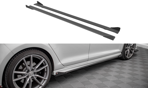 FOR VOLKSWAGEN - MK7 GOLF R - RACING DURABILITY SIDE SKIRTS DIFFUSERS - V1 + WINGS