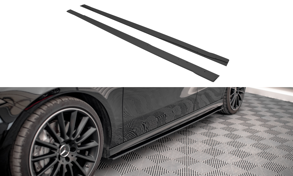FOR MERCEDES - A35 AMG / AMG-LINE - W177 - STREET PRO - SIDE SKIRTS DIFFUSERS + WINGS
